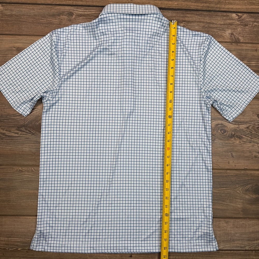 Collars & Co Mens LARGE Polo Shirt Blue White Tattersall Check Dress Collar NEW - Picture 7 of 10